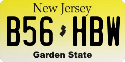 NJ license plate B56HBW
