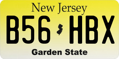 NJ license plate B56HBX