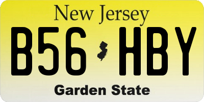 NJ license plate B56HBY