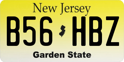 NJ license plate B56HBZ