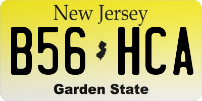 NJ license plate B56HCA