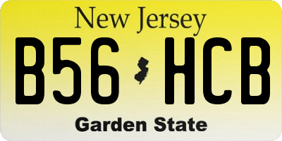 NJ license plate B56HCB
