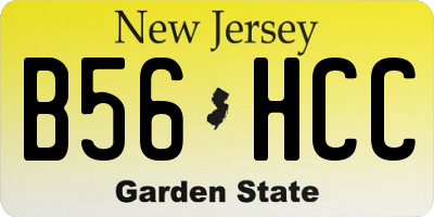 NJ license plate B56HCC