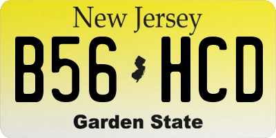 NJ license plate B56HCD
