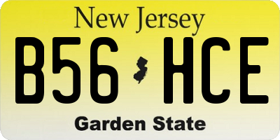 NJ license plate B56HCE