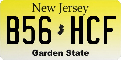 NJ license plate B56HCF
