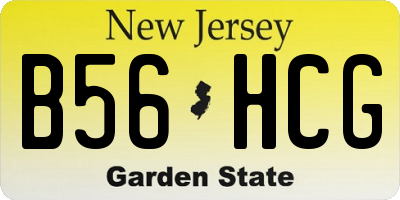 NJ license plate B56HCG