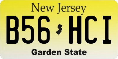 NJ license plate B56HCI