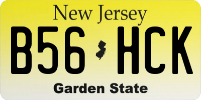 NJ license plate B56HCK
