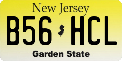 NJ license plate B56HCL