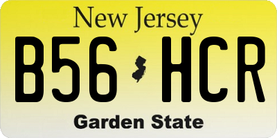 NJ license plate B56HCR