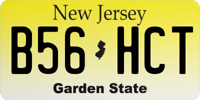 NJ license plate B56HCT