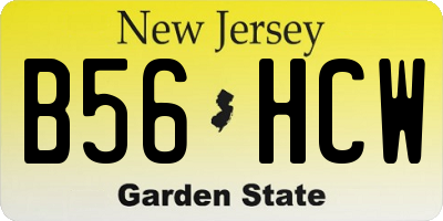 NJ license plate B56HCW