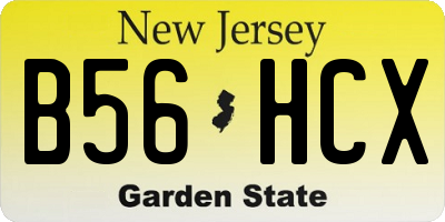 NJ license plate B56HCX