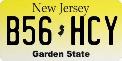 NJ license plate B56HCY