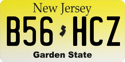 NJ license plate B56HCZ