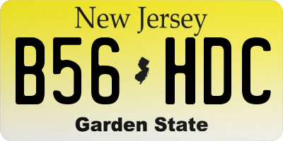 NJ license plate B56HDC
