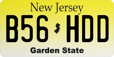 NJ license plate B56HDD
