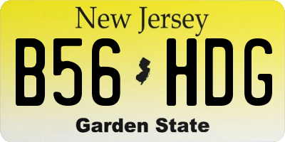 NJ license plate B56HDG