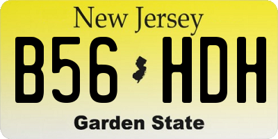NJ license plate B56HDH