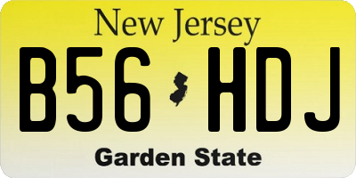 NJ license plate B56HDJ