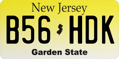 NJ license plate B56HDK