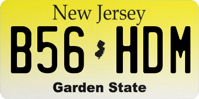 NJ license plate B56HDM