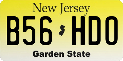 NJ license plate B56HDO