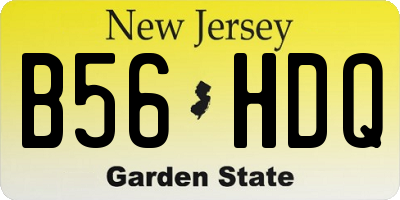 NJ license plate B56HDQ