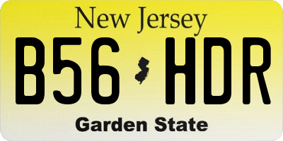 NJ license plate B56HDR