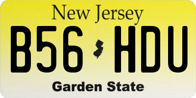 NJ license plate B56HDU