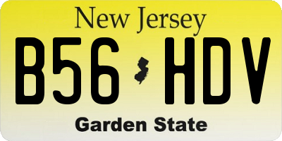 NJ license plate B56HDV