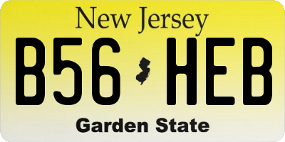 NJ license plate B56HEB