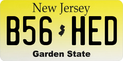 NJ license plate B56HED