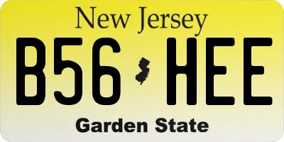 NJ license plate B56HEE