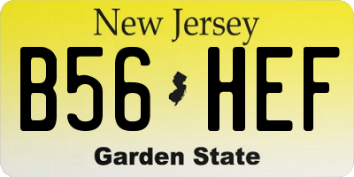 NJ license plate B56HEF