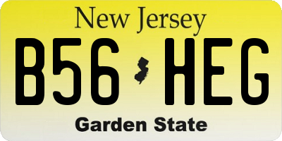 NJ license plate B56HEG