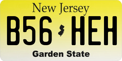 NJ license plate B56HEH