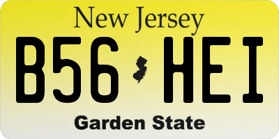 NJ license plate B56HEI