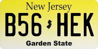 NJ license plate B56HEK