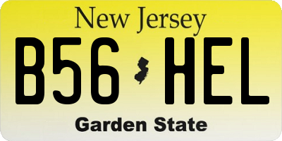 NJ license plate B56HEL