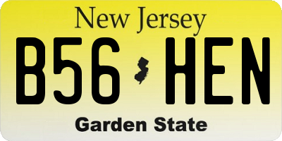 NJ license plate B56HEN