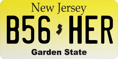 NJ license plate B56HER