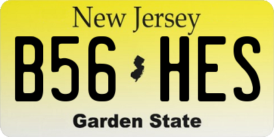 NJ license plate B56HES