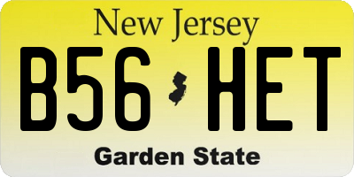 NJ license plate B56HET