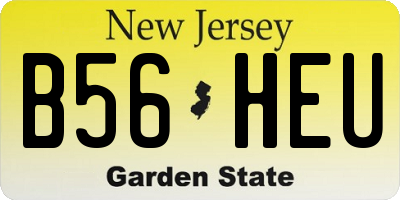 NJ license plate B56HEU