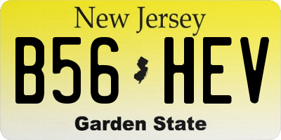 NJ license plate B56HEV