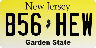 NJ license plate B56HEW