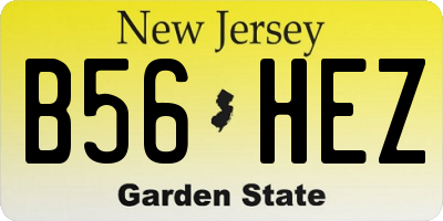 NJ license plate B56HEZ