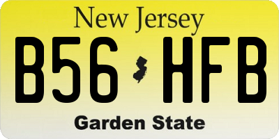 NJ license plate B56HFB